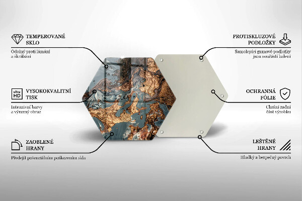 Üveg vágódeszka Arany sziklaszerkezet