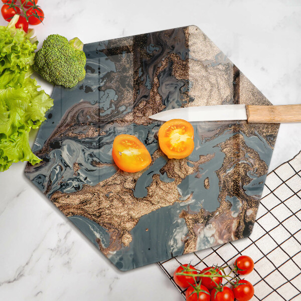 Üveg vágódeszka Arany sziklaszerkezet