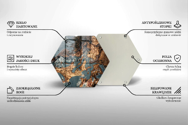 Üveg vágódeszka Arany sziklaszerkezet