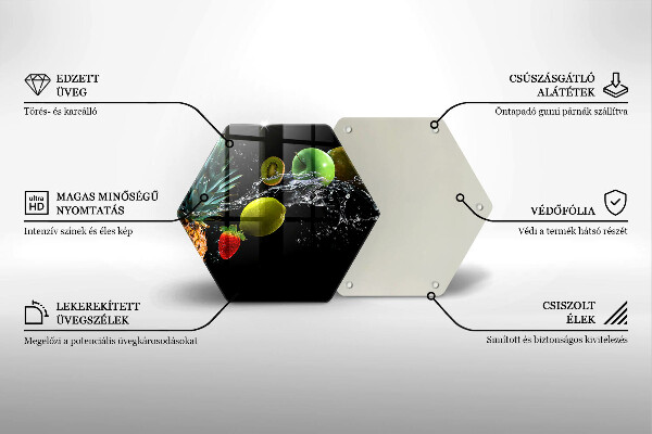 Üveg vágódeszka Gyümölcsök vízben