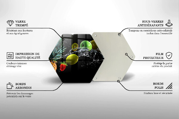 Üveg vágódeszka Gyümölcsök vízben