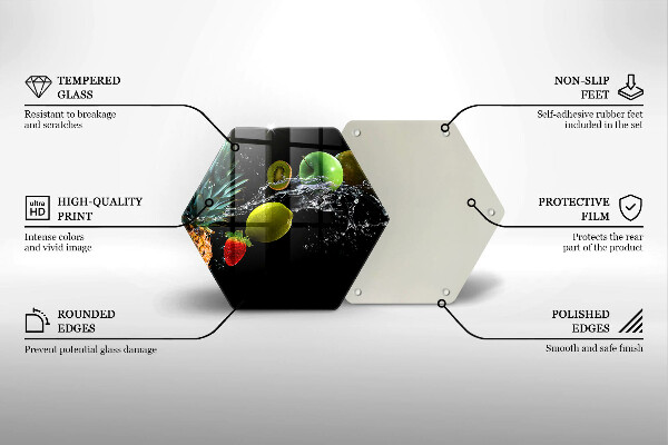 Üveg vágódeszka Gyümölcsök vízben