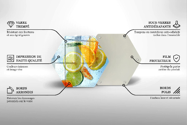 Üveg vágódeszka Zamatos citrusvíz