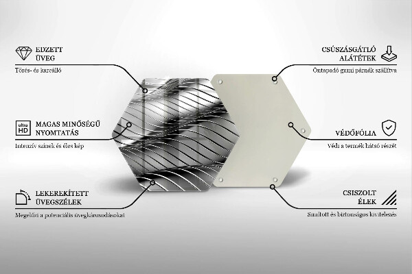 Üveg vágódeszka 3D fém szerkezet
