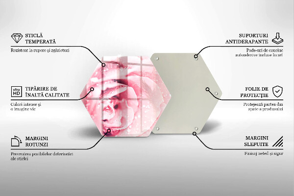Üveg vágódeszka Harmatcseppek és rózsavirág