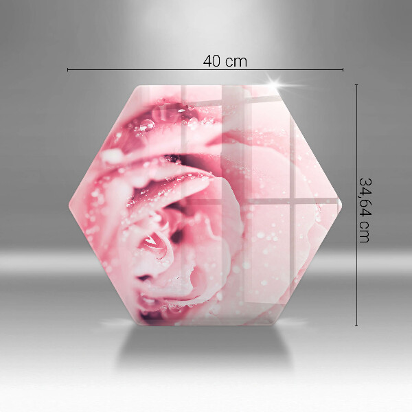 Üveg vágódeszka Harmatcseppek és rózsavirág