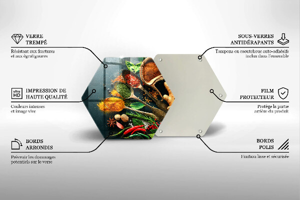 Üveg vágódeszka Konyhai fűszerek kanál