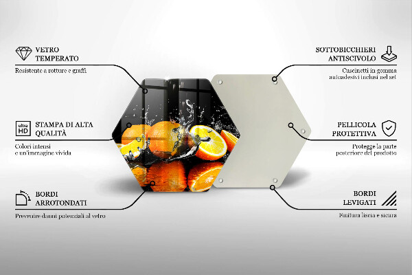 Üveg vágódeszka Lédús narancssárga gyümölcs