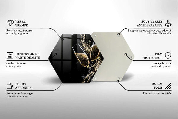 Üveg vágódeszka Pohár pezsgő