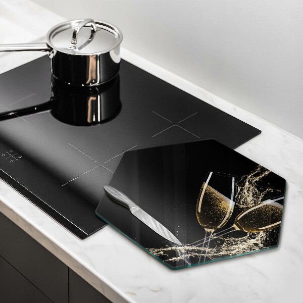 Üveg vágódeszka Pohár pezsgő