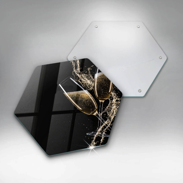 Üveg vágódeszka Pohár pezsgő