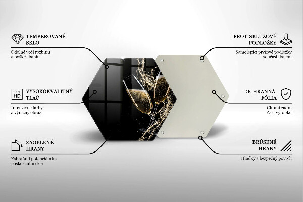 Üveg vágódeszka Pohár pezsgő