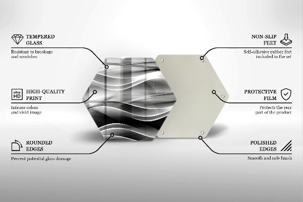 Üveg vágódeszka Absztrakciós finom vonalak