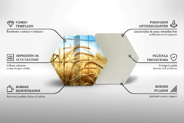 Üveg vágódeszka Kalász gabonafélék a területen