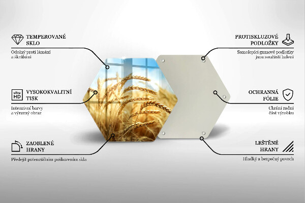 Üveg vágódeszka Kalász gabonafélék a területen