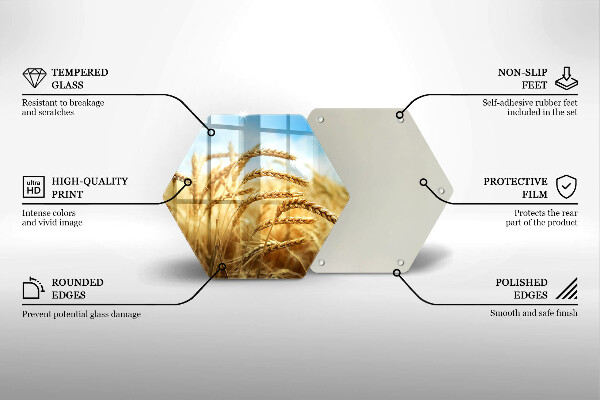 Üveg vágódeszka Kalász gabonafélék a területen