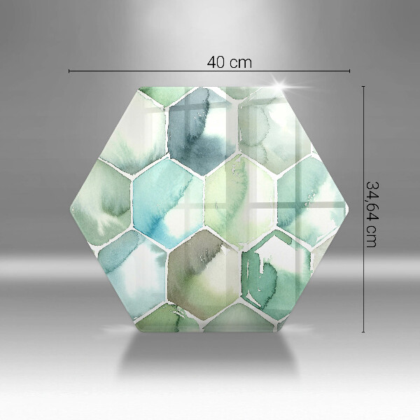 Üveg vágódeszka Akvarell hatszögek