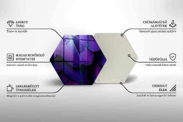 Üveg vágódeszka Neon tollak