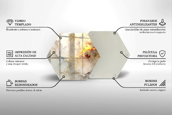 Üveg vágódeszka Márvány textúra arannyal