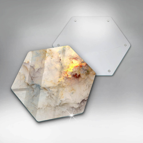 Üveg vágódeszka Márvány textúra arannyal