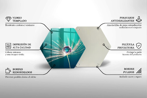 Üveg vágódeszka Harmat a pitypangon