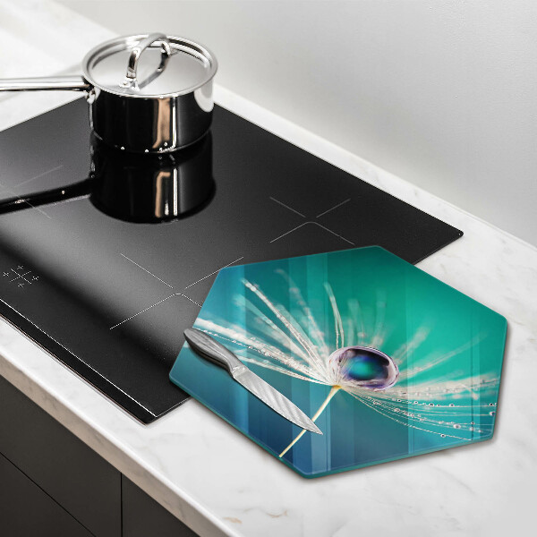 Üveg vágódeszka Harmat a pitypangon