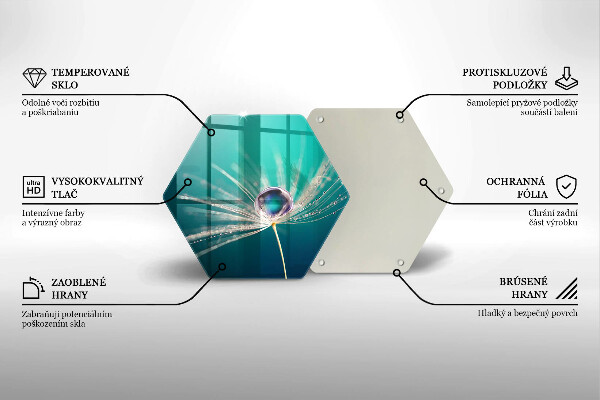 Üveg vágódeszka Harmat a pitypangon