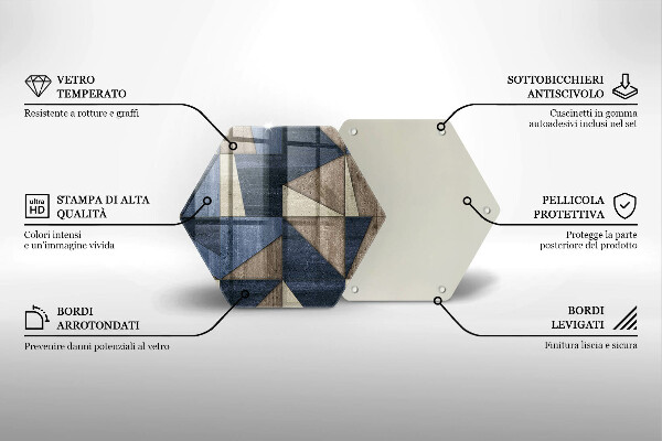 Üveg vágódeszka Geometriai absztrakció