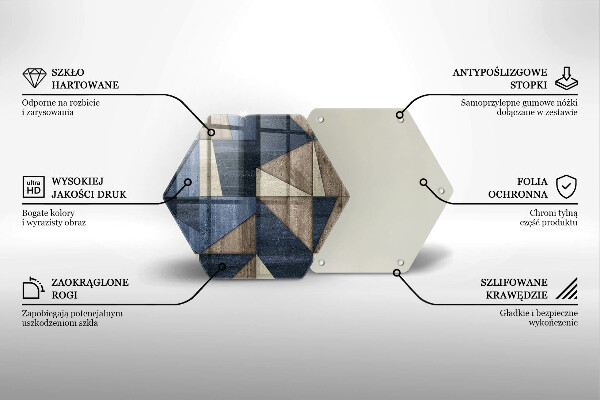 Üveg vágódeszka Geometriai absztrakció