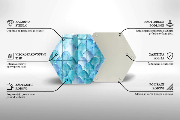 Üveg vágódeszka Akvarell skálák