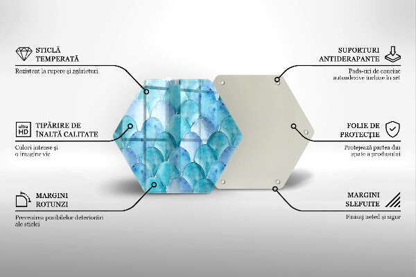 Üveg vágódeszka Akvarell skálák