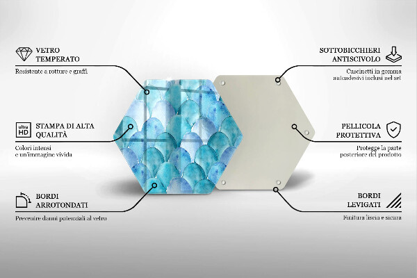 Üveg vágódeszka Akvarell skálák