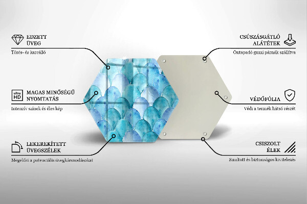 Üveg vágódeszka Akvarell skálák