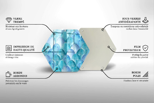 Üveg vágódeszka Akvarell skálák