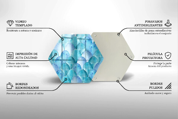 Üveg vágódeszka Akvarell skálák