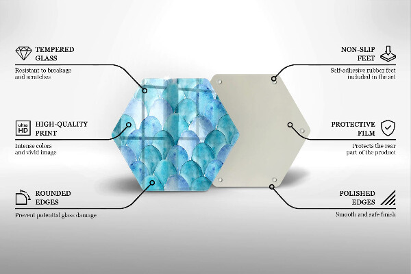 Üveg vágódeszka Akvarell skálák