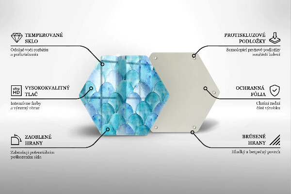 Üveg vágódeszka Akvarell skálák