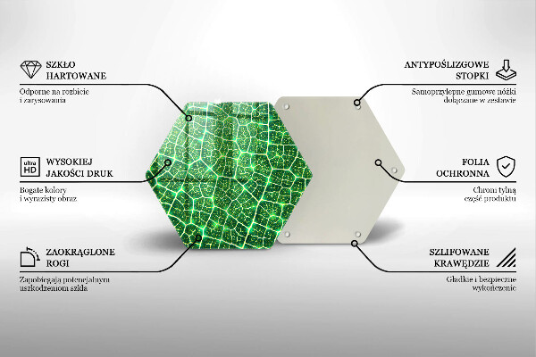 Üveg vágódeszka Levélszerkezet