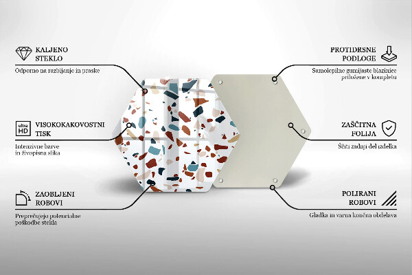Üveg vágódeszka Díszítő kő