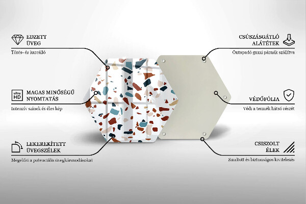 Üveg vágódeszka Díszítő kő