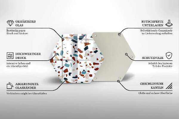 Üveg vágódeszka Díszítő kő