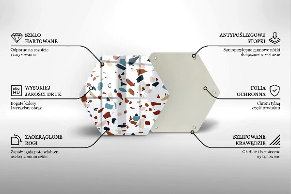 Üveg vágódeszka Díszítő kő