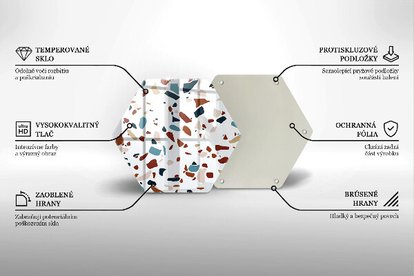 Üveg vágódeszka Díszítő kő