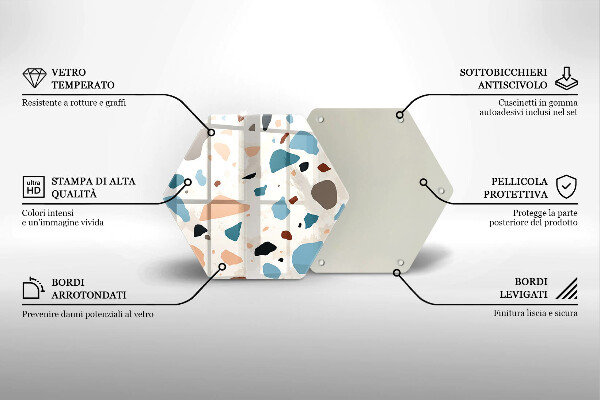 Üveg vágódeszka Dekoratív kőedény