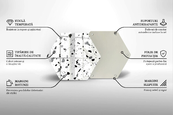 Üveg vágódeszka Dekoratív kőedény