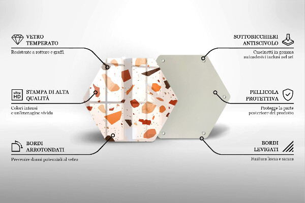 Üveg vágódeszka Dekoratív kőedény