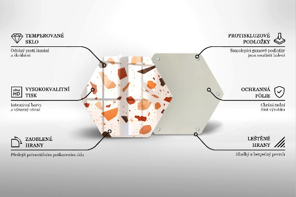 Üveg vágódeszka Dekoratív kőedény