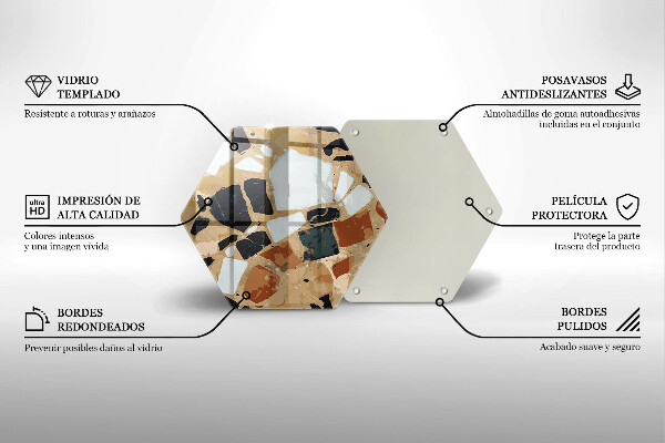 Üveg vágódeszka Dekoratív kövek lemez