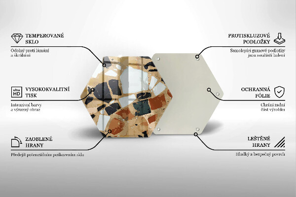 Üveg vágódeszka Dekoratív kövek lemez