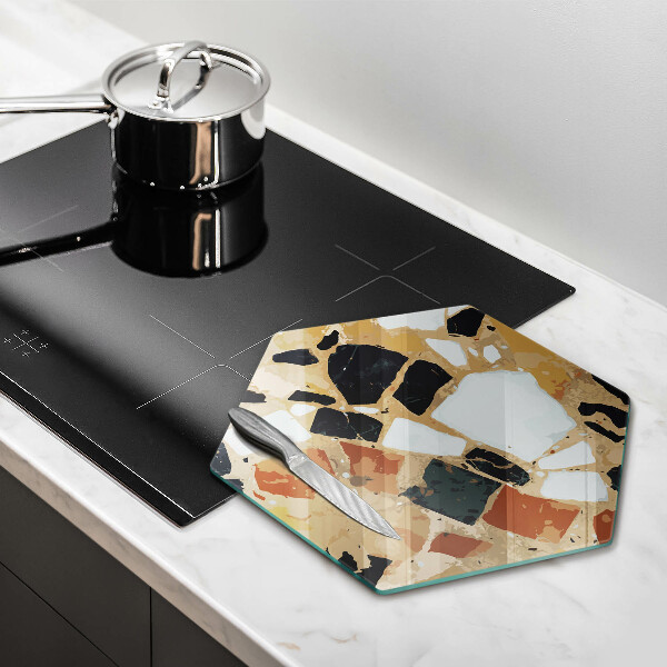 Üveg vágódeszka Dekoratív kövek lemez